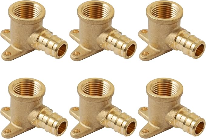 SUNGATOR 6 Pack PEX A Expansion 1/2" x 1/2" Female NPT Drop Ear Elbow, ASTM F1960 ONLY For Pex-A Tubing