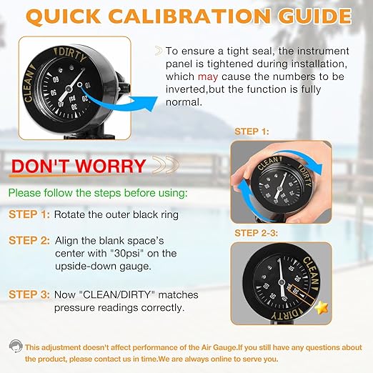 Air Gauge Release Valve Assembly Compatible with CV & CL, DEV & DEL, JS Series, Air Relief and Pressure Gauge Replacement for Zodiac Jandy Pool and Spa Filters, Replaces R0357200, 1/4" mpt, 0-60psi