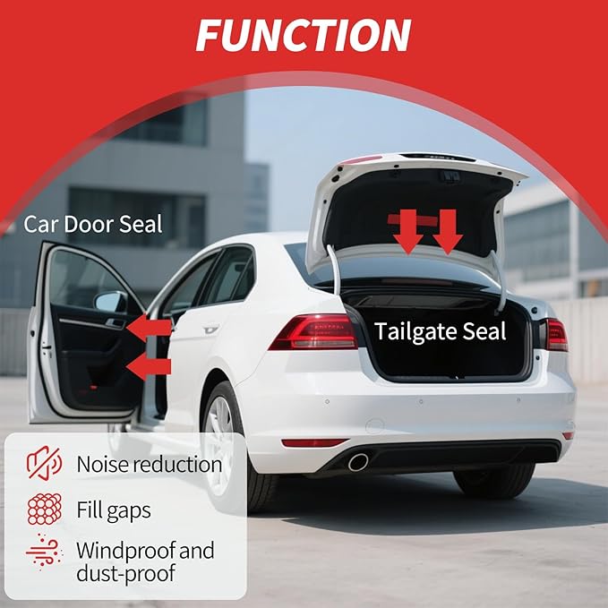 Silicone D Shape Weather Stripping Rubber Seal, 40FT Self Adhesive Weather Stripping for Boat, Auto, RV, Marine, Garage Doors/Window, W:1 in; H:1/2 in; 40Feet