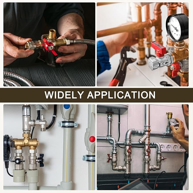 uxcell Brass Tube Fitting, 1/4O.D x 1/8NPT Brass Flared Pipe Adapter Fittings Reducing Nipples Connector, Half Union Gas Adapter for Pipe Connections, Hydraulics, Refrigeration