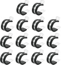 uxcell 1"(24mm) Cable Clamp, 304 Stainless Steel Rubber Cushioned Insulated Clamp R Shape Metal Clamp Tube Holder for Pipe Hose Wire Cord Installation 14Pcs