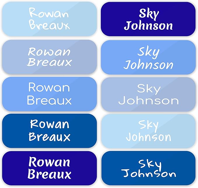 KYTRA Personalized Name Labels for Kids 120 Stickers for Daycare & School Supplies, Clothes, Toys, Lunchboxes and More - Waterproof, Laundry, Dishwasher & Microwave Safe, Made in USA (Ocean)