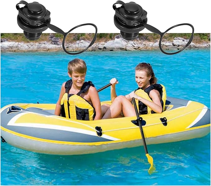 2PCS Inflatable Boat Air Valve, Kayak Raft Plug Replacement, Inflatable Boat Spiral Air Plug, Air Mattress Plug Replacement, Air Valve Replacement for Inflatable Boat Rubber Dinghy Pool Airbeds