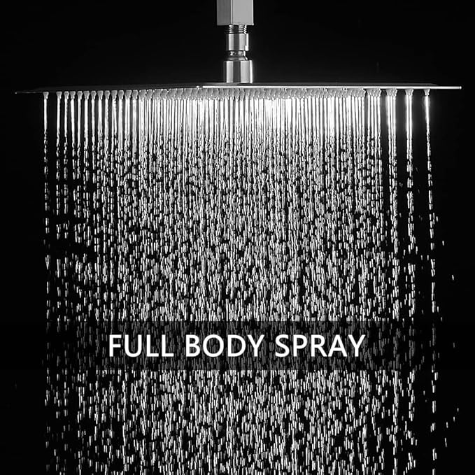 Brushed Nickel Shower System Bathroom 16 Inch Rain Shower Head Ceiling Mount with Handheld Luxury High Pressure Shower Combo Set Shower Faucet Rough-in Valve Body and Trim Kit