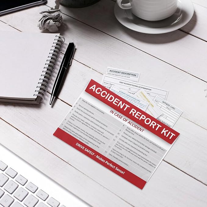 1 Pack Vehicle Accident Report Kit in Envelope 6 * 9.45inch Driver's Vehicle Inspection Report for Helps Drivers Collect Organize Report Vehicle Accident Information (1)