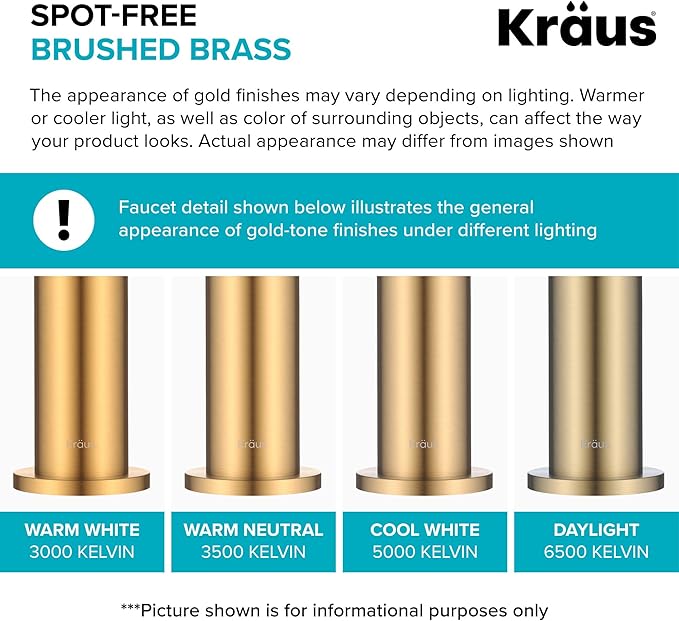 KRAUS Oletto High-Arc Single Handle Pull-Down Kitchen Faucet in Brushed Brass, KPF-2821BB