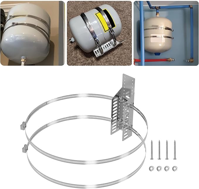 Safe and Practical Expansion Tanks Wall Mounted for Residential Water Heaters with Sturdy Metal Eartuquakes Straps