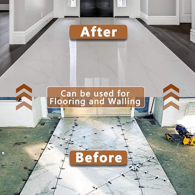 300 Pcs Tile Leveling Wedges Reusable Tile Wedges Suitable for 1/8" spacers, 1/16" spacers, 1/32" spacers Tile Leveling System, Tile Leveler Installation