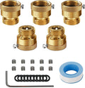 5 Pack SUNROAD Lead-Free Brass 3/4" Inch MHT Hose Bibb Connector Backflow Preventer Vacuum Breaker,Check Valve For Garden Spigot RV Hose Connection,Anti-Siphon Fitting with extra set screws