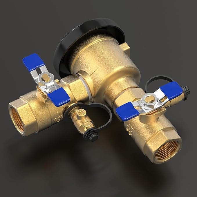 GASHER 1" Pressure Vacuum Breaker Assembly for 1-720A, Brass Irrigation Backflow Preventer, Max 400 PSI Back Siphon Valves for Irrigation System