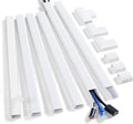 ZhiYo Cord Hider Wall Kit, 87in Cord Cover Wall Mounted TV, Wire Covers for Cords, Paintable Wire Hiders for TV On Wall, TV Cable Hider Wall Kit, Wall Cord Concealer, 6 x L14.5in W0.98 H0.5in, White