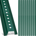Gisafai 6 ft Tall U Channel Sign Steel Post with Green Enamel Coating Heavy Duty Metal Sign Post with Pre Drilled Holes for Easy Mounting(10 Pack)