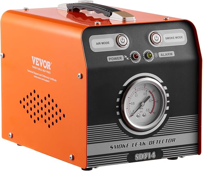 VEVOR Automotive Smoke Machine Leak Detector, EVAP Smoke Machine Leak Tester with Built-in Air Pump & Pressure Gauge, Dual-Mode Diagnostic Leak Detector for Vacuum, Fuel, Pipeline System Testing