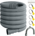 13FT Washing Machine Drain Hose, Universal Dishwasher Hose Extension Kit with 1 U-Bend Holder, 1 Extension Adapter and 4 Hose Clamps