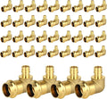 40-Pack HeSun Copper Press Fitting Elbow, 3/4" PRESS X 1/2" PEX-A F1960 Expansion Elbow, LF Brass