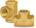2-PCs HeSun Brass Pipe Fitting, 3/4" x 3/4" x 3/4" NPT Female Thread Tee