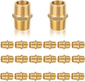 20-PCs HeSun Brass Hex Nipple Pipe Fitting, 1/2" NPT Male x 1/2" NPT Male Nipple Pipe Adapter(NPT013-20)