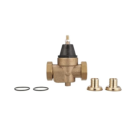 Watts LFN45B Series 1" Lead-Free Cast Copper Silicon Alloy Water Pressure Reducing Valve, Crimp Double Union End Connections, Elastomer Disc, Adjustable Pressure 25 to 75 psi, Maximum 400 psi