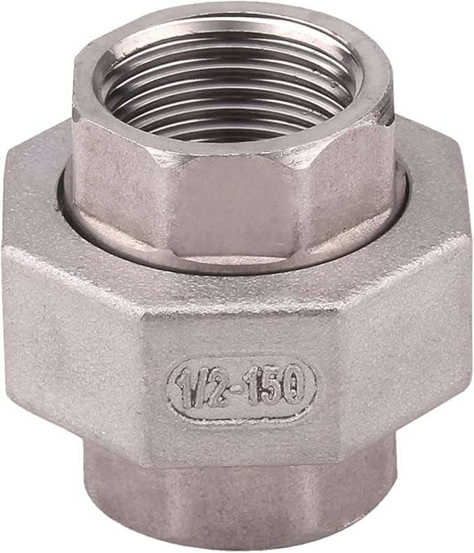 Cast Pipe Fittings Union - 1/2" NPT Female Fitting Stainless Steel 304, Class 150