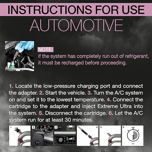 Errecom Extreme Ultra | A/C Leak Stop for Vehicle A/C Systems | Works with All Refrigerants and Lubricants | Includes R1234yf and R134a Adapters | 0.2 fl oz (6 mL) Cartridge