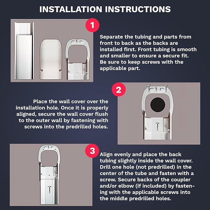 DuctlessAire Mini Split Line Set Cover - Lineset Covers for Mini Split Condenser, Central Air Systems, HVAC, Heat Pumps and More - AC Unit Cord Protector - Air Conditioner Accessories (4" End Cap)