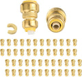 (Pack of 50) Niikappu 3/4" x 1/2" Reducing Coupling Brass Fittings, Push-to-Connect Plumbing Fitting for Pex, Copper, CPVC, Includes Removal Clip(PF017-50Pack)