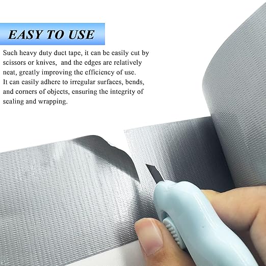 3pcs Duct Tape Heavy Duty Waterproof, Premium Sliver/Grey Strong Adhesive Flex Seal Duct Tape Bulk for Ductwork Repair, Carpet Tape, Dryer Vent, HVAC (65 FT*2 Inch*190μm,70Mesh) Indoor Outdoor Hose