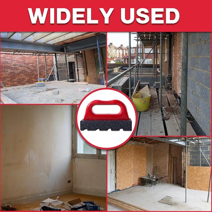 Rub Brick Tool, 20 Grit Masonry Rubbing Brick, Concrete Tools, Removing Smoothing Cleaning Marks Fluted Tool with Handle