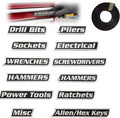 Magnetic Tool Box Labels, 12 Pack of Magnetic Toolbox Labels, Reusable Tags for Steel Toolboxes, Carts, Drawers, and Cabinets,Suitable for Mechanics (Black)