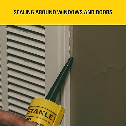 Stanley S421 All-Purpose RTV Silicone Sealant (24 x 10.1 fl.oz.) – 100% Waterproof Translucent Caulk | Industrial-Grade Silicone for Kitchen, Bathroom, Shower, Window, Door, Indoor & Outdoor Use