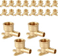 20-Pack HeSun PEX Fittings, 3/4" PEX x 3/4" Female NPT, 3/4 Inch Brass Crimp Drop Ear Elbow Fitting, ASTM F1807(PEX1807169-20)
