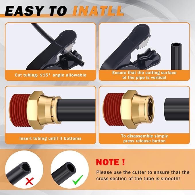 34 Pcs Brass DOT Air Brake Line Fittings Assortment 1/4" 3/8" 1/2" Air Line Quick Connect Fittings Push to Connect Air fittings Kit with NPT Thread for Semi Trucks or Industrial Air System