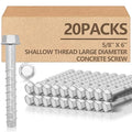Tandefio 20 Pack 5/8" x 6" Concrete Screw Anchor Galvanized Large Diameter Heavy Duty Plated Concrete Anchors for Masonry Brick Anchoring Block Decking Framing Hex Drive