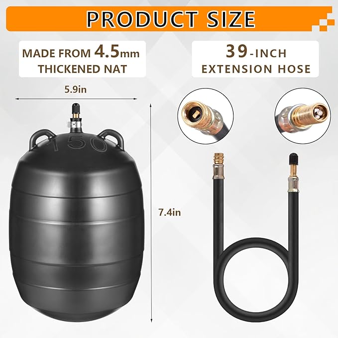 nflatable Pipe Test Plug, with 19.7 or 39.37 Inch Quick-Install Extension Hose and Anti-Fall Iron Ring, Rubber Plumbing Balloon 3 Inch, 4 Inch and 6 Inch (6 inch)