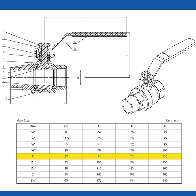 1" 316 Stainless Steel Ball Valve Female to Male, 2-Piece Full Port NPT Threaded, 1000 WOG, High Pressure Corrosion Resistant Shut Off Valve for Water/Oil/Gas, Industrial Plumbing Valve (2-Pack)