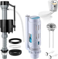 Saillong 2 Pack 2 Inch Universal Toilet Tank Replacement Kit, Include Dual Flush Valve with Push Button, Toilet Fill Valve, Bowl Gasket and Plastic Bolts, Tank Parts Replacement for 2-Piece