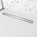 28 inch Linear Shower Drain with Removable Square Hole Panel by Using Brushed 304 Stainless Steel Process, Linear Drain Equipped with Adjustable Feet and Hair Strainer