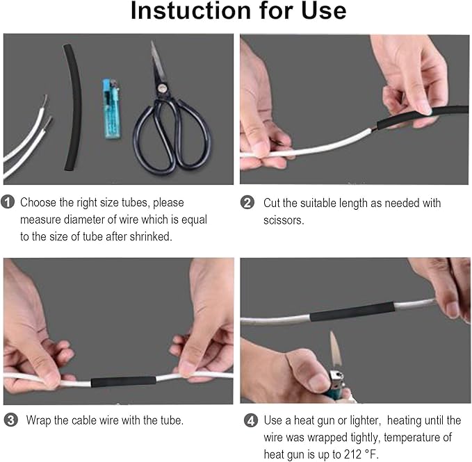 2 Pcs 3/4 inch (Diameter) 3:1 Dual Wall Adhesive Heat Shrink Tubing Kit, Large Wire Shrinkable Tube Wrap by MILAPEAK (4 Feet, Black & Red)