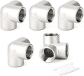 TAISHER 5PCS 304 Stainless Steel 3 Way Corner Pipe Fittings, 1/2" x 1/2" x 1/2" NPT Female Pipe Fittings