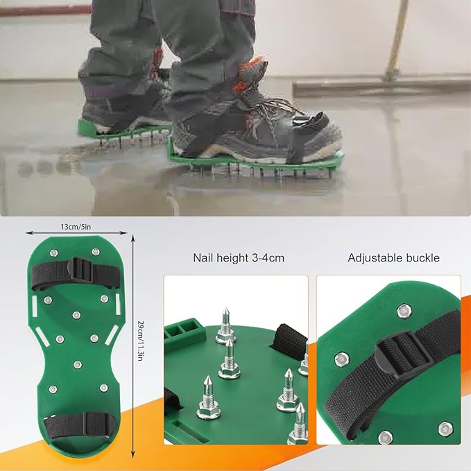 Self Leveling Tool Kits, Floor Rollers With Extensions Stainless Steel Trowels Self Leveling Rakes Shoes With Spikes Epoxy Flooring Tools Cement Concrete Self Leveling Tool Kits (7PCS)