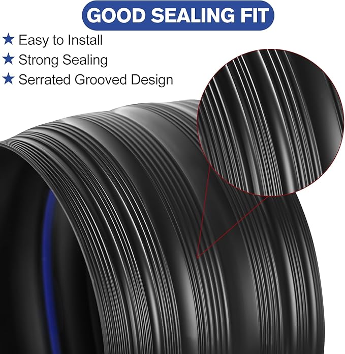 ToLanbbt 10Ft/3.05M Universal Garage Threshold Seal Strip with 300ml Black Sealant/Adhesive, Garage Door Bottom Weatherproof Strip Rubber DIY Weather Stripping Replacement (Black-Blue Line)