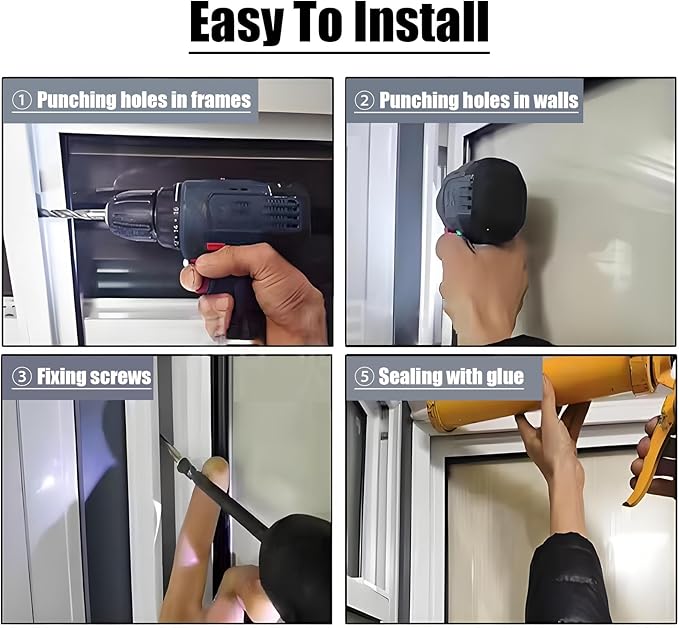 37x29 Shed Windows, Sliding Windows with Double Panel Tempered Glass and Screen, Household Storm Window with Sealing Strips, Small Ventilation Window for Basement Chicken Coops Bathroom Black