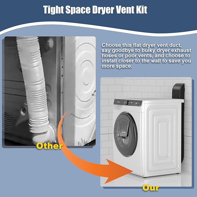 4" Adjustable Periscope Dryer Vent Kit, 304 Stainless Steel Dryer Vent Kit, 29"- 45" Telescoping Dryer Vent Duct Fit for Whirlpool and all 4in Dryer Vent, Dryer Vent Adapter for Tight Spaces