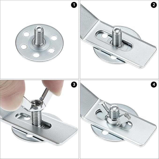 QWORK Sink Clips, 12 Pack Undermount Sink Mounting Bracket, Heavy-Duty Support Clamps for Kitchen & Bathroom Sinks Repair Kit, Silver