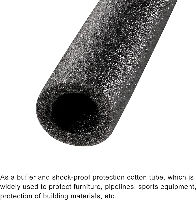 MECCANIXITY Foam Tube Sponge Protective Sleeve Black Seal Sleeve Polyethylene Pipe 25x40mm(1x1.57 Inch) for Pipe Insulation, Pack of 4