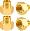 SDTC Tech 4-Pack Brass Pipe Fitting 1/2 NPT Thread Male to 3/4 NPT Thread Female Reducer Adapter, Brass Pipe Extension Connectors