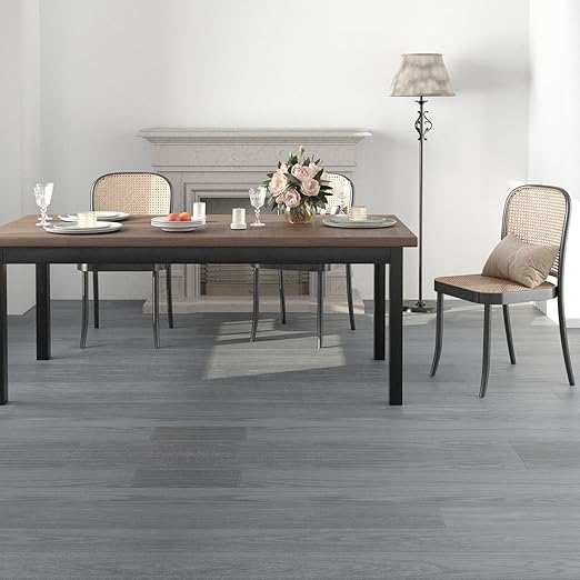 Freshtour Vinyl Flooring Roll, Versatile Removable PET Leather-Like Floor Covering, Waterproof & Durable, Easy Tape Installation, Cost-Effective for Any Room, Grey Oak/ 32.29 Sq.ft (39.3" x 118")