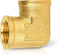 100-PCs HeSun Brass Pipe Fitting, 1/2" x 1/2" NPT Female 90-Degree Barstock Street Elbow