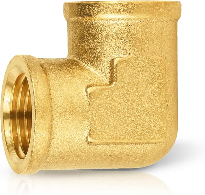 100-PCs HeSun Brass Pipe Fitting, 1/2" x 1/2" NPT Female 90-Degree Barstock Street Elbow