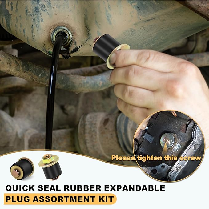 Siptenk 1" Freeze Rubber Expansion Plug 8 pcs, Automotive Rubber Expandable Freeze Plugs for Engine